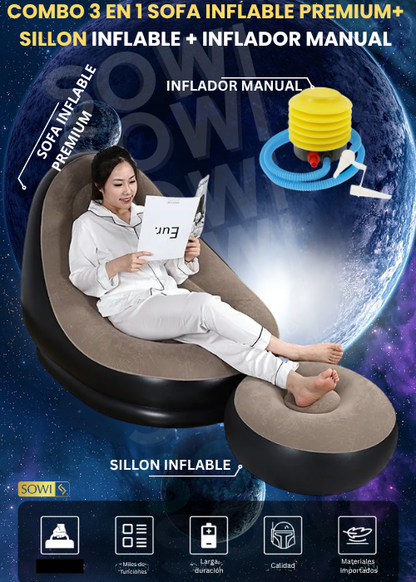 Sofa Inflable Con Reposapies