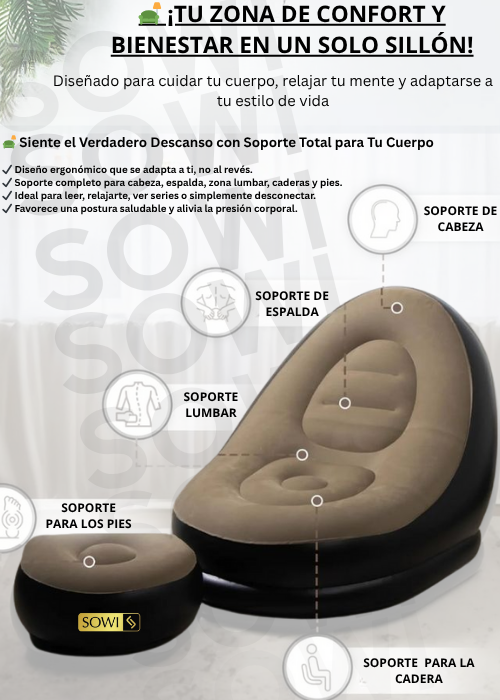 Sofa Inflable Con Reposapies