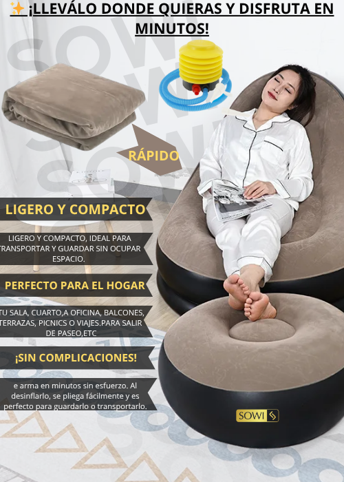 Sofa Inflable Con Reposapies