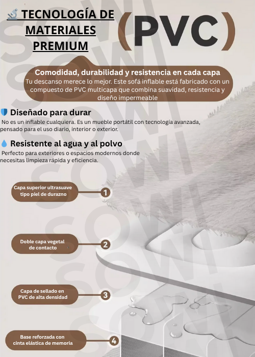 Sofa Inflable Con Reposapies