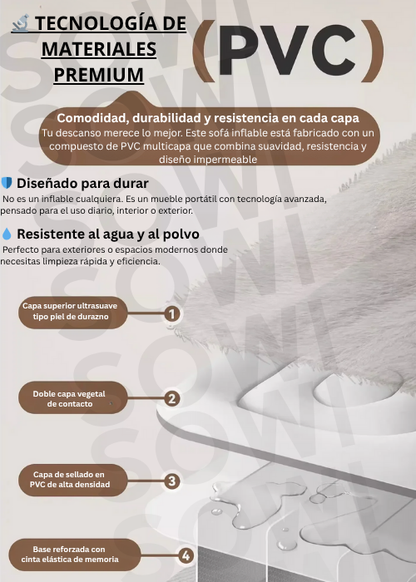 Sofa Inflable Con Reposapies